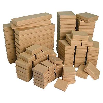 N'icePackaging - 25 Qty Mixed Brown Kraft Cotton Filled Gift Boxes