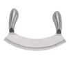7" Single Blade Mezzaluna Knife with Double Stainless Steel Handles ~ Staurant (Single Blade) view 1