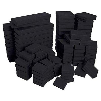 N'icePackaging - 25 Qty Mixed Matte Black Cotton Filled Gift Boxes