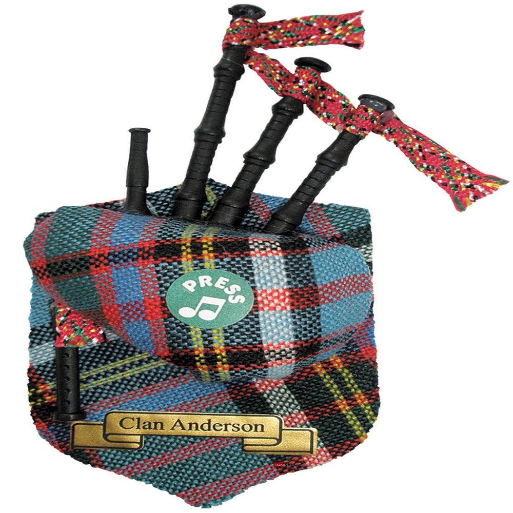 Anderson Clan Musical Bagpipe Fridge Magnet, Made in Scotland