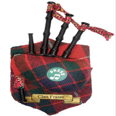Fraser Clan Musical Bagpipe Fridge Magnet, Made in Scotland