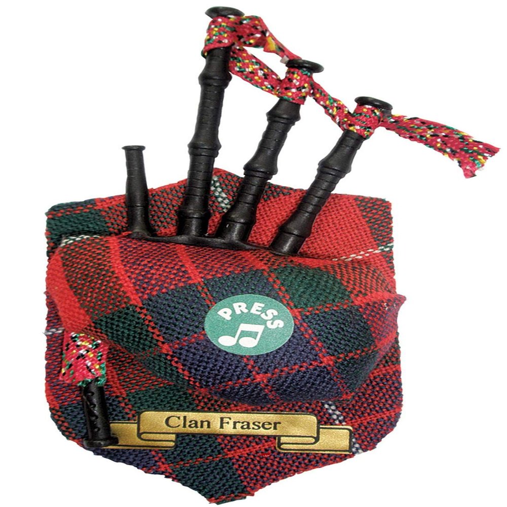 Fraser Clan Musical Bagpipe Fridge Magnet, Made in Scotland