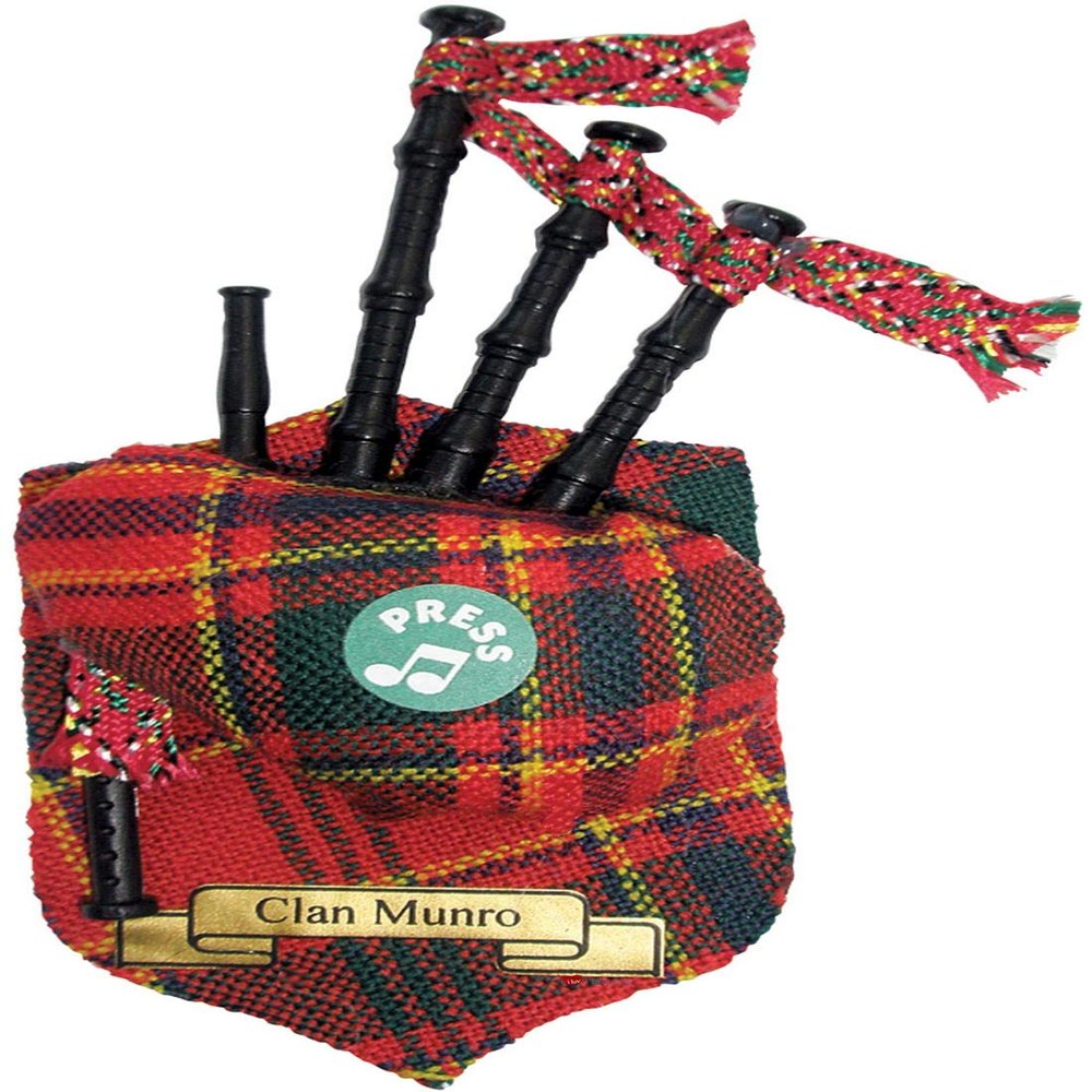 Munro Clan Musical Bagpipe Fridge Magnet, Made in Scotland