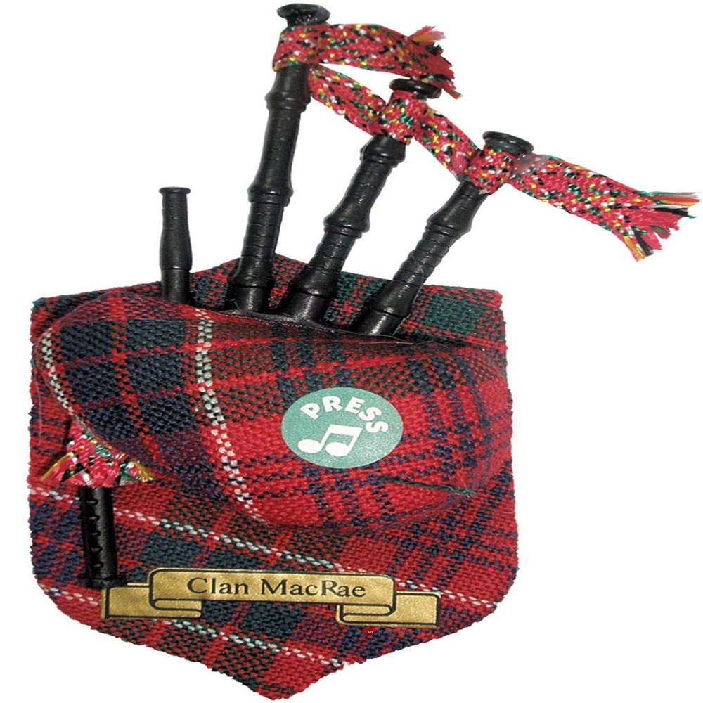 MacRae Clan Musical Bagpipe Fridge Magnet, Made in Scotland