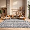 SAFAVIEH Area Rug 8x10 - Tulum Collection - Large - Ivory & Black, Moroccan Boho Distressed Design, Non-Shedding & Easy to Clean, Ideal for Living Room, Bedroom, Dining Space (TUL268D) view 1