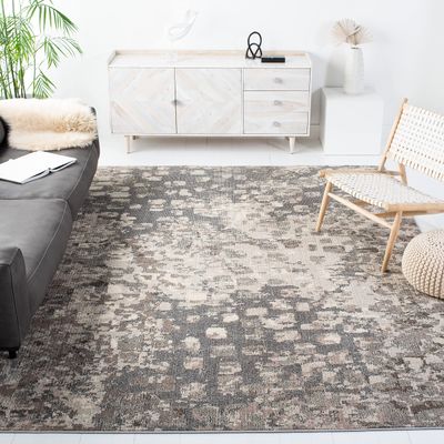 SAFAVIEH Area Rug 8x10 - Madison Collection - Large - Grey & Beige, Boho Abstract Distressed Design, Non-Shedding & Easy Cleaning, Ideal for Living Room, Bedroom, Office, Dining Space (MAD425G)