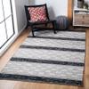 SAFAVIEH Striped Kilim Collection 4' x 6' Black/Ivory STK518Z Handmade Flatweave Cotton Area Rug view 1