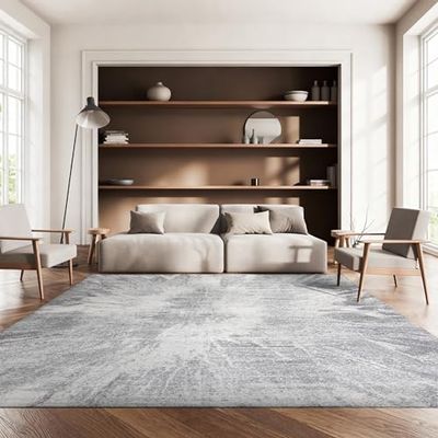 SAFAVIEH Area Rug 8x10 - Tulum Collection - Large - Ivory & Grey, Modern Abstract Design, Non-Shedding & Easy to Clean, Ideal for Living Room, Bedroom, Dining Space (TUL228A)
