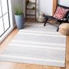 SAFAVIEH Striped Kilim Collection 4' x 6' Silver / Ivory STK511G Handmade Flatweave Cotton Area Rug view 1