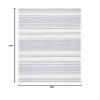 SAFAVIEH Striped Kilim Collection 4' x 6' Silver / Ivory STK511G Handmade Flatweave Cotton Area Rug view 2