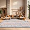 SAFAVIEH Area Rug 8x10 - Tulum Collection - Large - Ivory & Fuchsia, Moroccan Boho Distressed Design, Non-Shedding & Easy to Clean, Ideal for Living Room, Bedroom, Dining Space (TUL268E) view 1