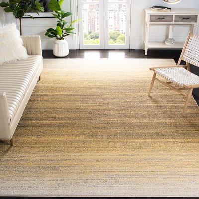 SAFAVIEH Area Rug 8x10 - Adirondack Collection - Large - Gold & Ivory, Modern Ombre Design, Non-Shedding & Easy Cleaning, Ideal for Living Room, Bedroom, Office, Dining Space (ADR142D)