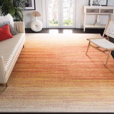 SAFAVIEH Area Rug 8x10 - Adirondack Collection - Large - Orange & Red, Modern Ombre Design, Non-Shedding & Easy Cleaning, Ideal for Living Room, Bedroom, Office, Dining Space (ADR142P)