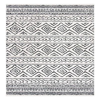 SAFAVIEH Area Rug 8x10 - Tulum Collection - Large - Ivory & Black, Moroccan Boho Distressed Design, Non-Shedding & Easy to Clean, Ideal for Living Room, Bedroom, Dining Space (TUL267D)