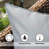 MIULEE Pack of 4 Decorative Outdoor Waterproof Summer Pillow Covers Square Garden Cushion Cases PU Coating Throw Pillow Cover Shell for Patio Tent Park Couch 16x16 Inch Light Grey view 2