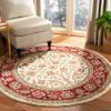 SAFAVIEH Lyndhurst Collection 6' Round Ivory/Red LNH212K Traditional Oriental Non-Shedding Dining Room Entryway Foyer Living Room Bedroom Area Rug view 1