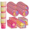 Girl Glitter Slime Making Birthday Party Supplies Set Plates Napkins Cups Tableware Kit for 16 view 1