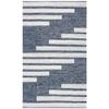 SAFAVIEH Striped Kilim Collection 4' x 6' Navy/Ivory STK514N Handmade Flatweave Cotton Area Rug view 3