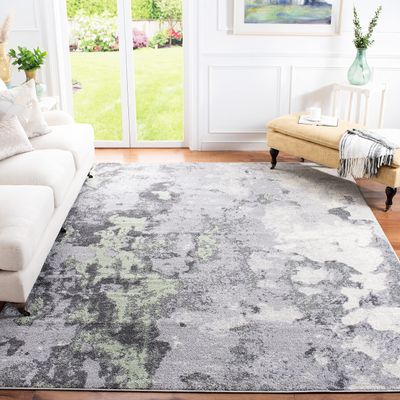 SAFAVIEH Area Rug 8x10 - Adirondack Collection - Large - Green & Grey, Modern Abstract Design, Non-Shedding & Easy Cleaning, Ideal for Living Room, Bedroom, Office, Dining Space (ADR134F)