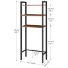 HOOBRO Over The Toilet Storage, 3-Tier Bathroom Organizer Shelf Over Toilet, Freestanding Bathroom Storage Shelves, Space Saver, Easy to Assemble for Room, Rustic Brown and Black BF41TS01 view 3