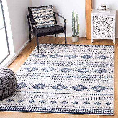 SAFAVIEH Area Rug 8x10 - Adirondack Collection - Large - Grey & Dark Grey, Boho Tribal Design, Non-Shedding & Easy Cleaning, Ideal for Living Room, Bedroom, Office, Dining Space (ADR278F)