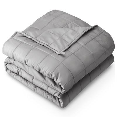 Bare Home Weighted Blanket for Adults 30lb (87" x 80") - All-Natural 100% Cotton - Premium Heavy Blanket Nontoxic Glass Beads (Light Grey, 87"x80")