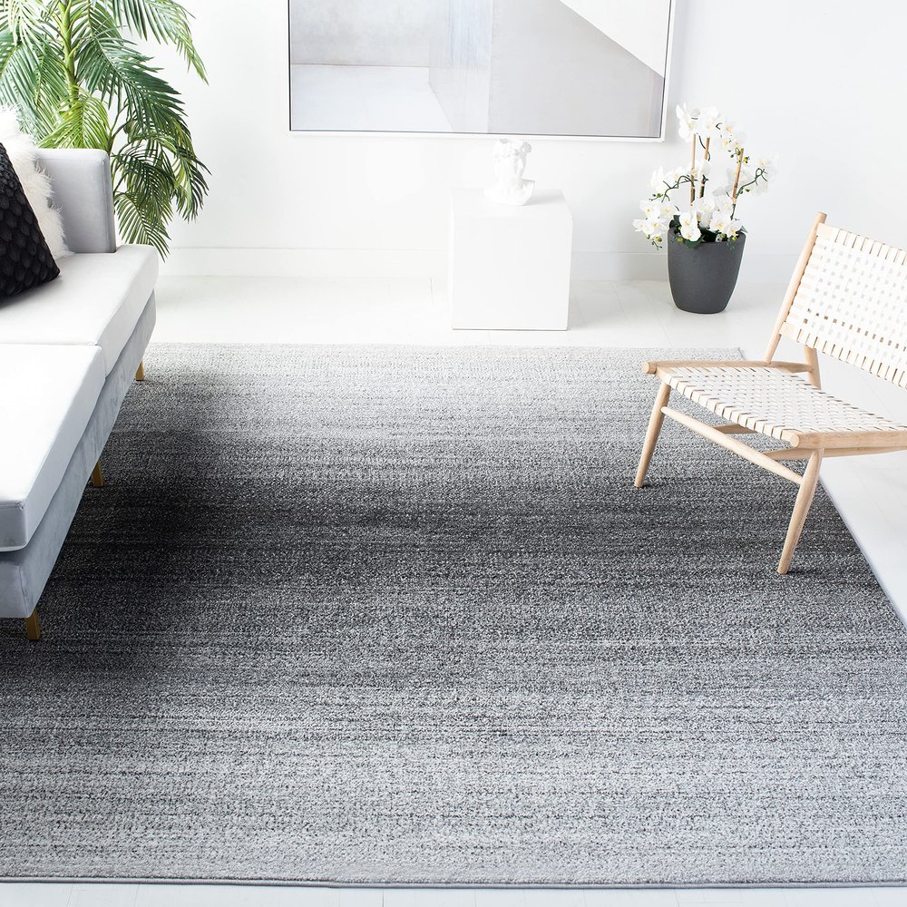 SAFAVIEH Area Rug 8x10 - Adirondack Collection - Large - Grey & Dark Grey, Modern Ombre Design, Non-Shedding & Easy Cleaning, Ideal for Living Room, Bedroom, Office, Dining Space (ADR142H)