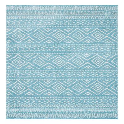 SAFAVIEH Area Rug 8x10 - Tulum Collection - Large - Turquoise & Ivory, Moroccan Boho Distressed Design, Non-Shedding & Easy to Clean, Ideal for Living Room, Bedroom, Dining Space (TUL267K)