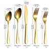 Berglander Flatware Set 40 Piece, Stainless Steel With Titanium Gold Plated, Golden Color Flatware Set, Silverware, Cutlery Set Service For 8 (Shiny Gold) view 2