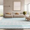 SAFAVIEH Area Rug 8x10 - Tulum Collection - Large - Ivory & Turquoise, Moroccan Boho Distressed Design, Non-Shedding & Easy to Clean, Ideal for Living Room, Bedroom, Dining Space (TUL229P) view 1