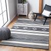 SAFAVIEH Striped Kilim Collection 4' x 6' Black/Ivory STK511Z Handmade Flatweave Cotton Area Rug view 1