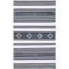 SAFAVIEH Striped Kilim Collection 4' x 6' Black/Ivory STK511Z Handmade Flatweave Cotton Area Rug view 3
