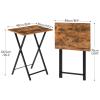 HOOBRO Folding TV Tray Tables, Set of 4 TV Trays with Storage Rack, Industrial Side Table for Eating at Couch, Foldable Snack Table for Small Space, Easy Assembly, Rustic Brown and Black BF50BZ01 view 3