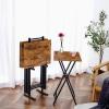 HOOBRO Folding TV Tray Tables, Set of 4 TV Trays with Storage Rack, Industrial Side Table for Eating at Couch, Foldable Snack Table for Small Space, Easy Assembly, Rustic Brown and Black BF50BZ01 view 4