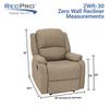 RecPro Charles Collection | 30" Zero Wall Wall Hugger Recliner | Slideout RV Living Room Chair | Cloth (Fossil, 1 Chair) view 2