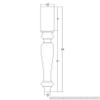 Highland Manor Wood Products Irish Farmhouse Dining Table Leg - 29" Tall x 3 1/2" Wide - Unfinished Wooden Leg for Kitchen Dining Tables, Classic Home Decor, or Desks (Cherry) (1 Leg) view 2