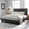 Allewie Full Size Platform Bed Frame with Fabric Upholstered Headboard and Wooden Slats Support, Fully Upholstered Mattress Foundation/No Box Spring Needed/Easy Assembly, Dark Grey view 3