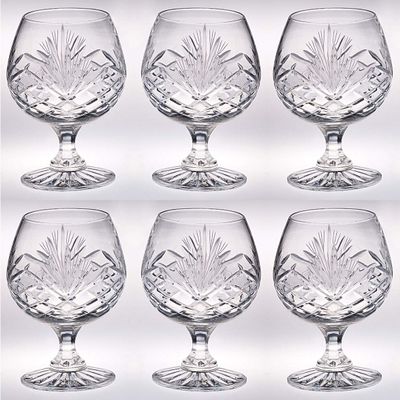 Barski Crystal - Sherry - Brandy - Cognac - Snifter - Glasses - Set of 6 - Handcrafted - Crystal Glass - Great for Spirits - Drinks - Bourbon - Wine - 9 ounce - Made in Europe