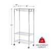 Alera ALEGR363618SR 36 in. W x 18 in. D x 75 in. H 30 Garments Wire Shelving Garment Rack - Silver view 2