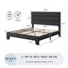 Allewie Queen Size Platform Bed Frame with Fabric Upholstered Headboard and Wooden Slats Support, Fully Upholstered Mattress Foundation/No Box Spring Needed/Easy Assembly, Dark Grey view 2