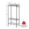 Alera ALEGR363618BL 36 in. W x 18 in. D x 75 in. H 30 Garments Wire Shelving Garment Rack - Black view 2
