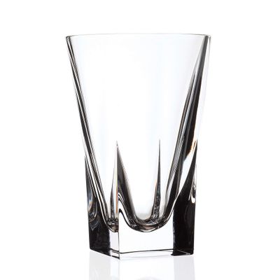 Barski Vase - Crystal Glass - 12" H - for Flowers - Roses - Square Bottom - Round Opening - Made in Europe