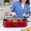 Indoor Smokeless Grill, Techwood 1500W Electric BBQ Grill with Temperature Control, Korean Grill Removable Non-Stick Grill & Griddle Plates, Tempered Glass Lid, Red view 3