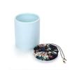 QTT Mini Urns for Human Ashes Funeral Urn Cremation Urns Burial Urns for Human Ashes or Pet Display at Home Keepsake Ceramics Red Blue Black White 9.2 * 12.2cm Funeral Containers (Color : Blue) view 3