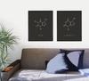 WUNDERKAMMER STUDIO - Caffeine & Chocolate Molecule Poster Print - Scientific Wall Art - House Home Dcor - Housewarming Gift - Set of 2 8x10 Framed Prints (Black) view 2