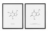 WUNDERKAMMER STUDIO - Caffeine & Chocolate Molecule Poster Print - Scientific Wall Art - House Home Dcor - Housewarming Gift - Set of 2 8x10 Framed Prints (Black) view 1
