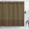 Ambesonne Abstract Shower Curtain, Simplistic Classic Greek Inspired Pattern in Monochrome Design, Cloth Fabric Bathroom Decor Set with Hooks, 69" W x 70" L, Maroon and Dark Cocoa view 1
