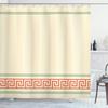 Ambesonne Abstract Shower Curtain, Simplistic Classic Greek Inspired Pattern in Monochrome Design, Cloth Fabric Bathroom Decor Set with Hooks, 69" W x 84" L, Ivory Green and Dark Salmon view 1