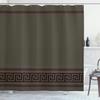 Ambesonne Abstract Shower Curtain, Simplistic Classic Greek Inspired Pattern in Monochrome Design, Cloth Fabric Bathroom Decor Set with Hooks, 69" W x 84" L, Dimgray Maroon and Brown view 1