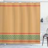 Ambesonne Abstract Shower Curtain, Simplistic Classic Greek Inspired Pattern in Monochrome Design, Cloth Fabric Bathroom Decor Set with Hooks, 69" W x 84" L, Sand Brown and Dark Seafoam view 1
